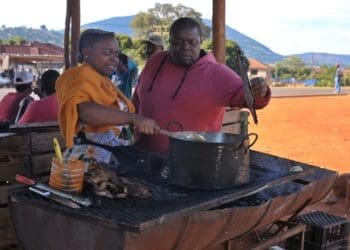 Traders like Fhumulani Muambadzi and Manyage Shonisani say the elevation of the club to the Premier Soccer League will help stimulate their business. Photo: Lucas Ledwaba/Mukurukuru Media