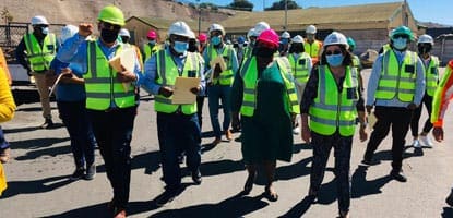 Public Works Minister Patricia De Lille visited Saldanha Bay in the Western Cape