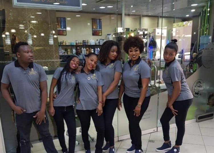 Rekiat Okpe and her employees