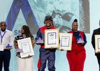 2025 winners of the Standard Bank Kasi SME Pitch Challenge on stage during the awards ceremony.
Photo:SBSA