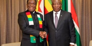 President Cyril Ramaphosa and Zimbabwean President Emmerson Mnangagwa have called for stronger business ties as bilateral trade reaches R81 billion. Photo: GCIS
