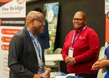 City of Joburg Executive Mayor Dada Morero interacts with attendees of the Gauteng Spaza Shop and Informal Traders Expo. Photo. City of Joburg