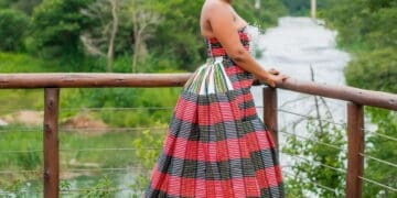 Murabella Designs specialises in modern Tshivenda designs, including the Venda-inspired Nyanenge dress and traditional shirts promoted for Heritage Month. Photo. Murabella Designs