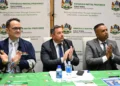 KZN Public Works and Infrastructure MEC Martin Meyer, Department of Trade, Industry and Competition Deputy Minister John Steenhuisen and KZN Public Works and Infrastructure head of department Dr Vish Govender launched the department’s new Property Finder portal.
Photo: Supplied