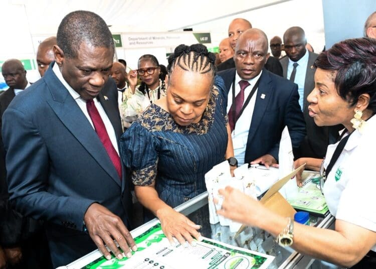 Deputy President Paul Mashatile with Limpopo Premier Dr Phophi Ramathuba and LEDET MEC Dr Tshitereke Matibe at the Limpopo Investment Conference near Polokwane on Thursday.