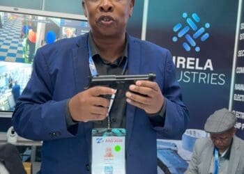 Victor Blaar, founder and CEO of Tirela Industries, showcases the company’s firearm tracking, body-worn cameras, and cybersecurity solutions at AAD2026.