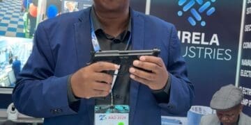 Victor Blaar, founder and CEO of Tirela Industries, showcases the company’s firearm tracking, body-worn cameras, and cybersecurity solutions at AAD2026.