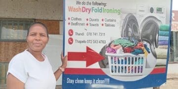 Thandi Tshabalala, who runs Thandi's Laundry & Window Cleaning Services Pty Ltd says water cuts have hit her business hard. Photo. Keletso Mkhwanazi
