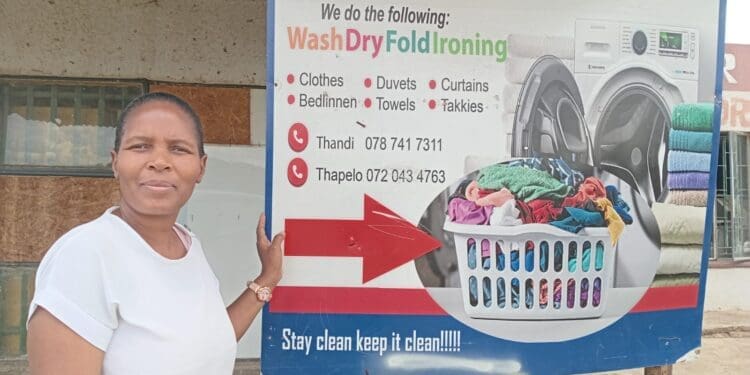 Thandi Tshabalala, who runs Thandi's Laundry & Window Cleaning Services Pty Ltd says water cuts have hit her business hard. Photo. Keletso Mkhwanazi